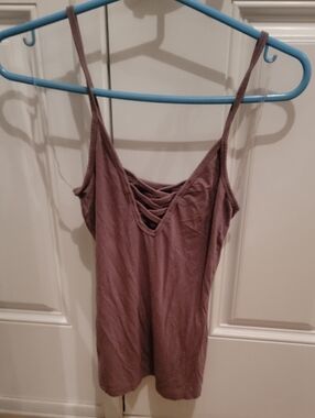 BKE Red. Fitted Tank Top With Tie Design. Size XS. Great Condition!!!